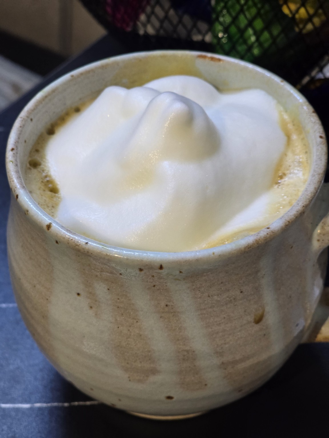 A freshly made coffee served at Sonder Atelier